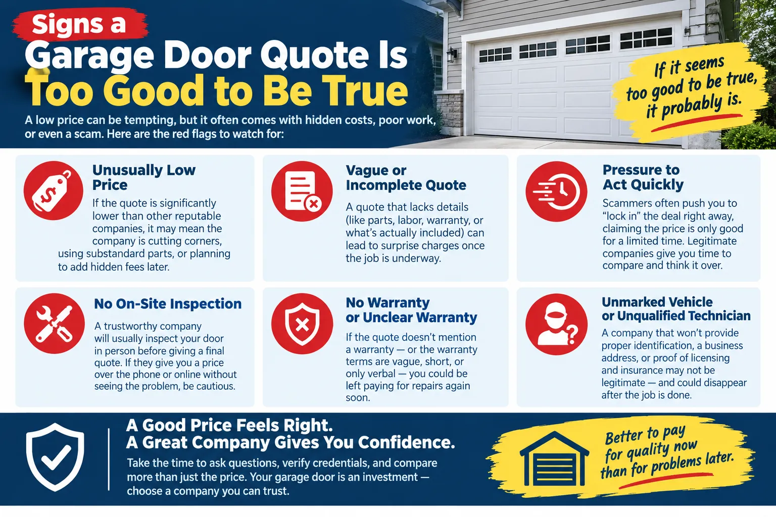 Signs a Garage Door Quote Is Too Good to Be True